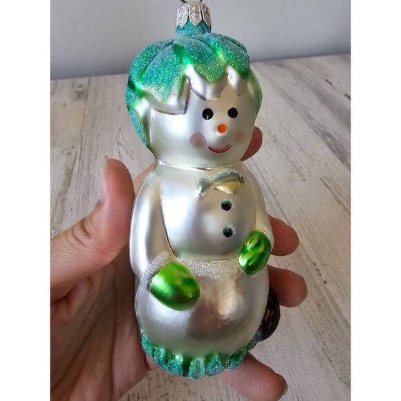 Patricia breen hobe sound snowman fish palm tree glitter green ornament Xmas tre - Picture 7 of 9